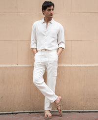 Beige Linen Structured Co-Ord Set