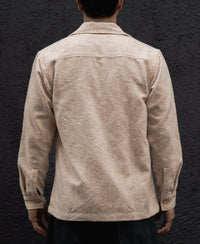 Dark Fawn Regular Fit Full Sleeves Shirt With Zip