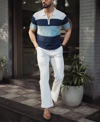 Multi Colour Knits Regular Fit Half Sleeves Tshirt 100% Cotton