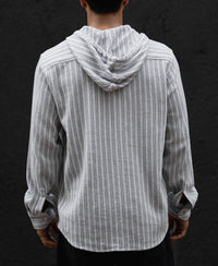 Grey Regular Fit Full Sleeves Hoodie Shirt 100% Cotton