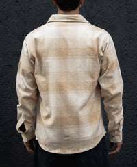 Light Beige Structured Regular Fit Full Sleeves Shirt