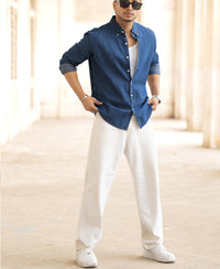 Blue Denim Shirt 100% Cotton