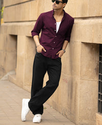 Wine Oxford Shirt 100% Cotton