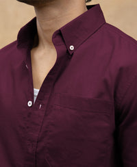 Wine Oxford Shirt 100% Cotton