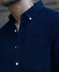 Navy Corduroy Shirt 100% Cotton