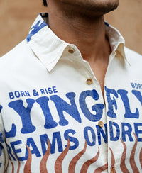 Multicolour Washed Printed Shirt 100% Cotton