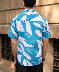 Blue Abstract Print Lightweight Shirt 100% Cotton