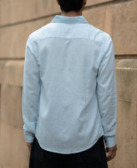 Light Blue Linen Blend Shirt