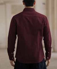 Wine Oxford Shirt 100% Cotton