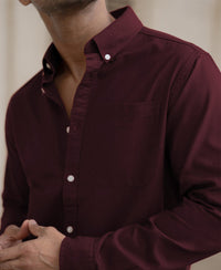 Wine Oxford Shirt 100% Cotton