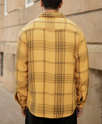 Mustard Yellow Structured Check Shirt