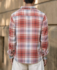 Brick Structured Checks Shirt