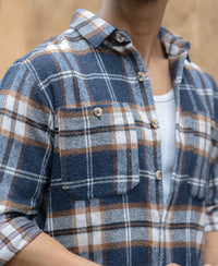 Multi Colour Checks Shirt With Pockets 100% Cotton