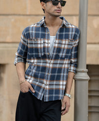 Multi Colour Checks Shirt With Pockets 100% Cotton