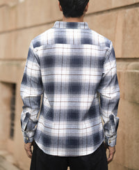 Navy And White Checks Shirt