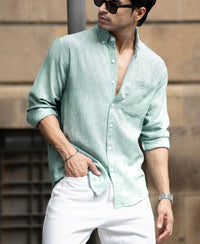 Green Slub Textured Shirt