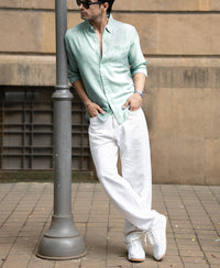 Green Slub Textured Shirt