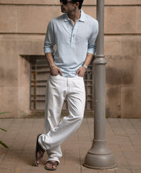 Light Blue Slub Kurta Shirt