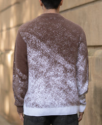 Brown Fuzzy Jacquard Knit T-Shirt