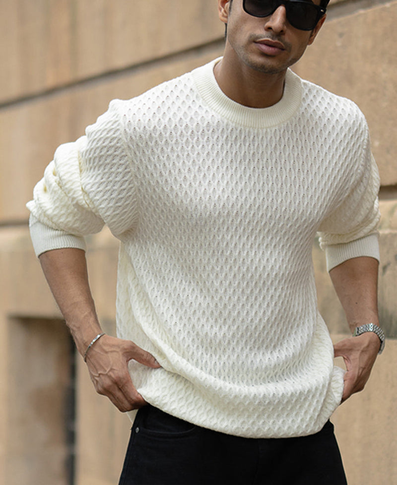 Off White Knitted T-Shirt