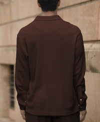 Coffee Structured Knit Cord Set