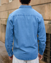 Blue Washed Denim Shirt 100% Cotton
