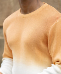 Apricot Orange Ombre Knit T-Shirt 100% Cotton
