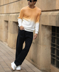 Apricot Orange Ombre Knit T-Shirt 100% Cotton