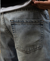 Mid Blue Baggy Distressed Jeans