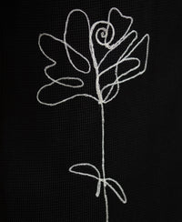 Black Knitted Embroidery Shirt