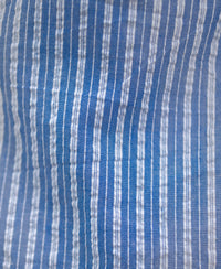 Blue Seersucker Striped Shirt 100% Cotton