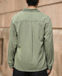 Olive Denim Overshirt 100% Cotton