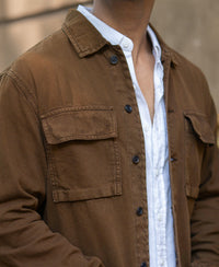 Dark Brown Denim Overshirt 100% Cotton