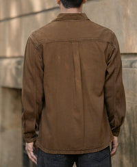 Dark Brown Denim Overshirt 100% Cotton