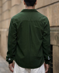 Pine Green Textured Overshirt 100% Cotton