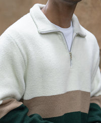 Multicolour Striped Zipper T-Shirt