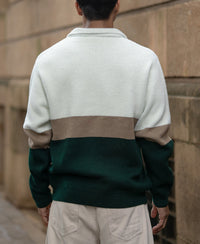 Multicolour Striped Zipper T-Shirt