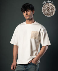 Off White Crochet Patch T-Shirt 100% Cotton