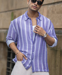 Lavender Stripe Print Shirt