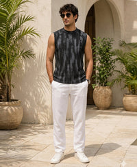 Black Abstract Print Vest