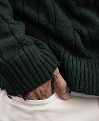 Pine Distressed Cable Knit T-Shirt