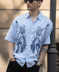 Blue Striped Print Shirt