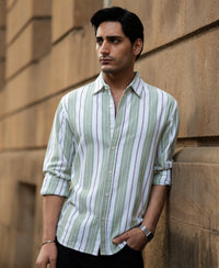 Green Strucured Stripe Shirt