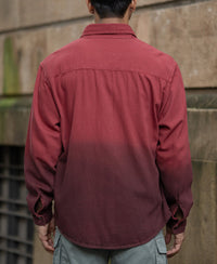 Brick Red Ombre Shirt With Pockets 100% Cotton