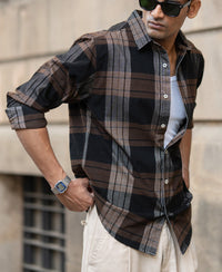 Brown Coudroy Checks Shirt