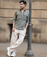Green Double Pocket Lightweight Shirt 100% Cotton