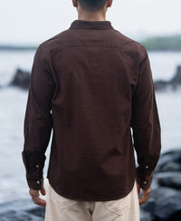 Coffee Corduroy Button Down Shirt 100% Cotton