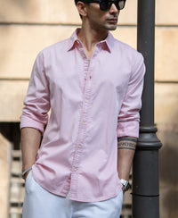 Pink Overdyed Structure Shirt 100% Cotton