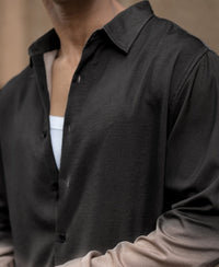 Brown Ombre Satin Shirt