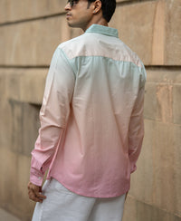 Green & Pink Ombre Shirt 100% Cotton